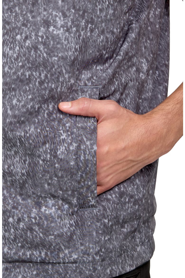 Regular Fit Texture Print Recycled Performance Reversible Vest, Alternate, color, BLACK