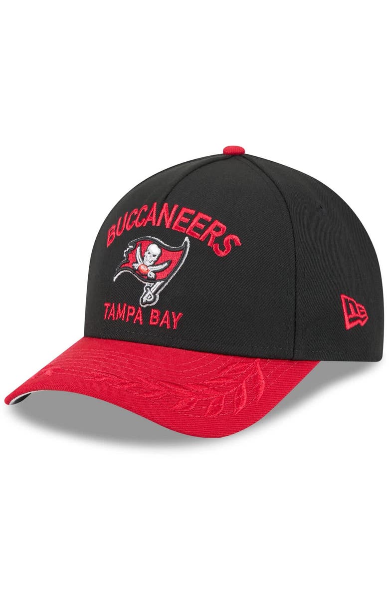 New Era Men's New Era Black/Red Tampa Bay Buccaneers 2025 NFL Draft 9FORTY A-Frame M-Crown Adjustable Hat, Main, color, Black