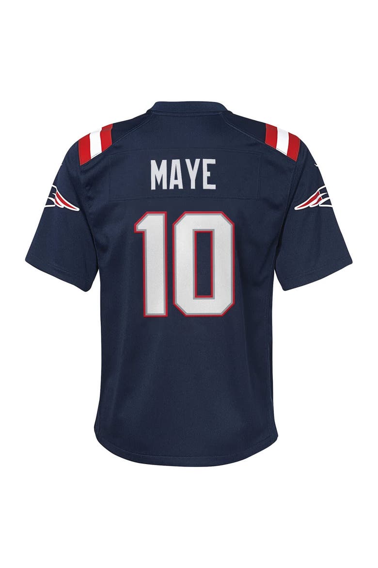 Youth Nike Drake Maye Navy New England Patriots Player Game Jersey, Alternate, color, Navy