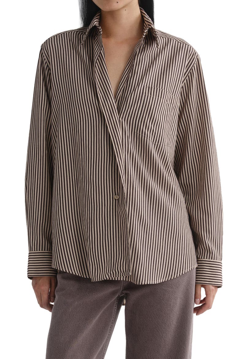 Aris Trace Striped Shirt, Main, color, TRACE STRIPE CHOCOLATE TAUPE