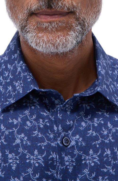 Bugatchi Julian Shaped Fit Button-up Shirt In Navy