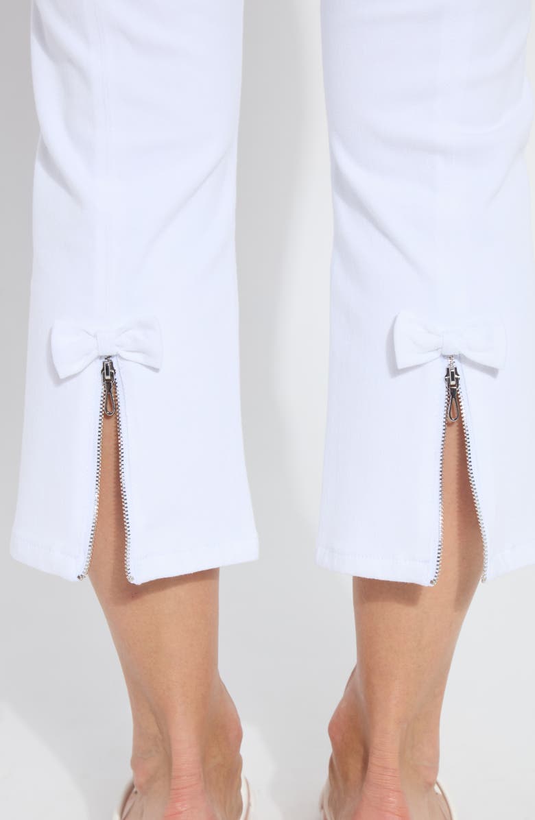 Lysse The Lizzette Bow Zip Hem Crop Flare Pants, Alternate, color, White