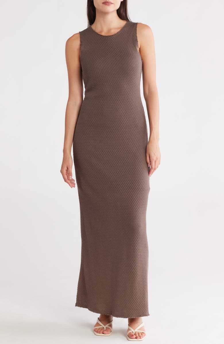 rag & bone Carine Texture Knit Maxi Dress, Main, color, Dark Brown