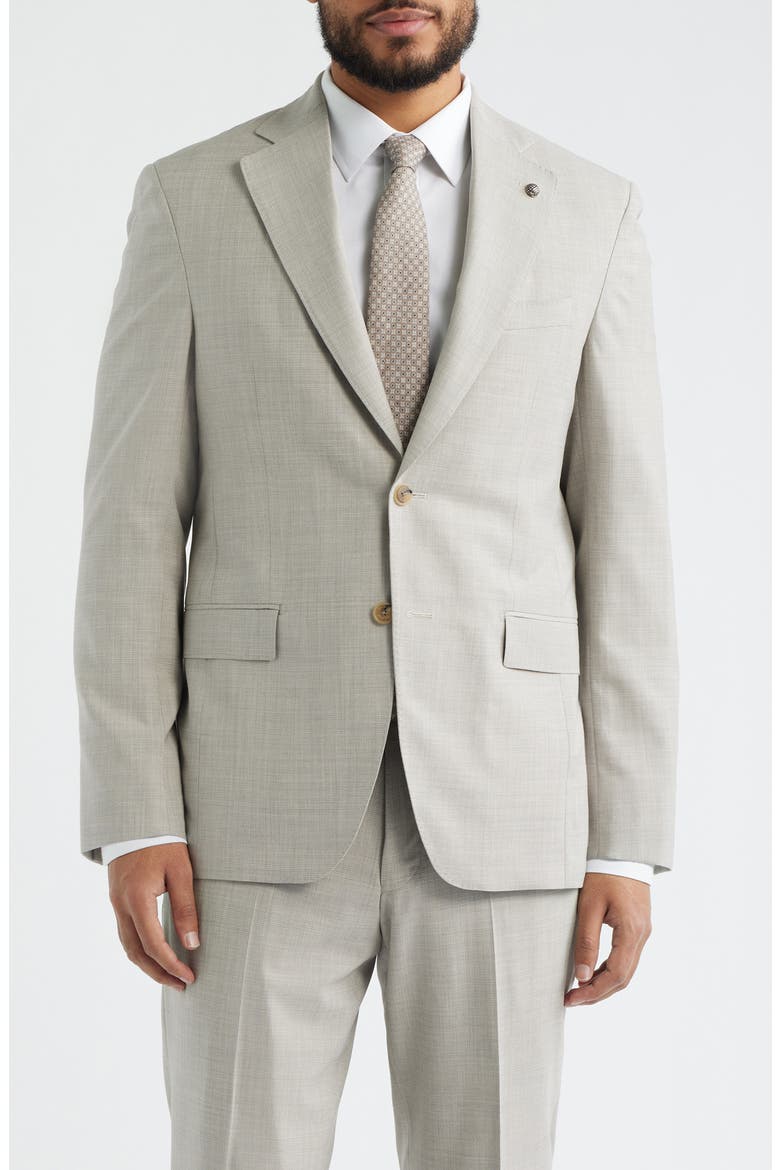Mason Regular Fit Tan Glen Check Wool & Silk Mélange Suit, Alternate, color, SAND