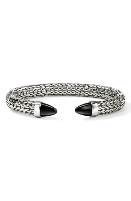 John Hardy Sterling Silver Spear Black Onyx Cuff Bracelet In Silver/black Onyx