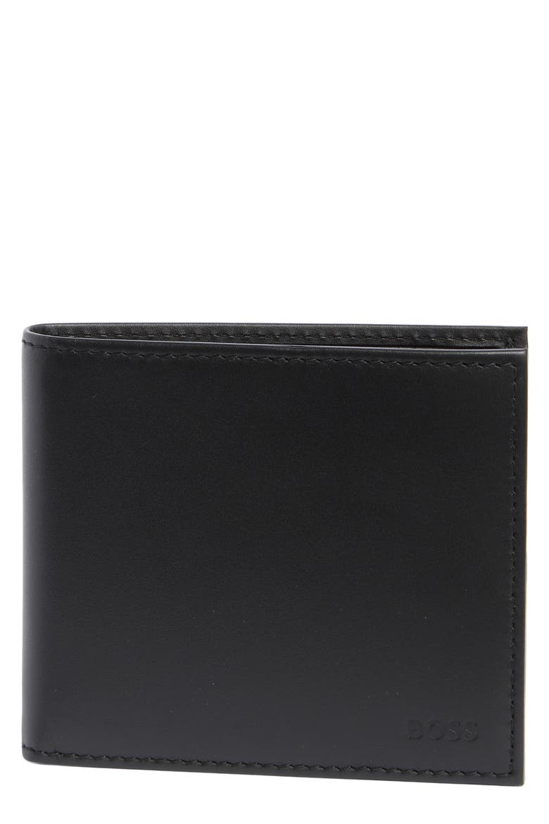 Randy Leather Bifold Wallet, Main, color, BLACK