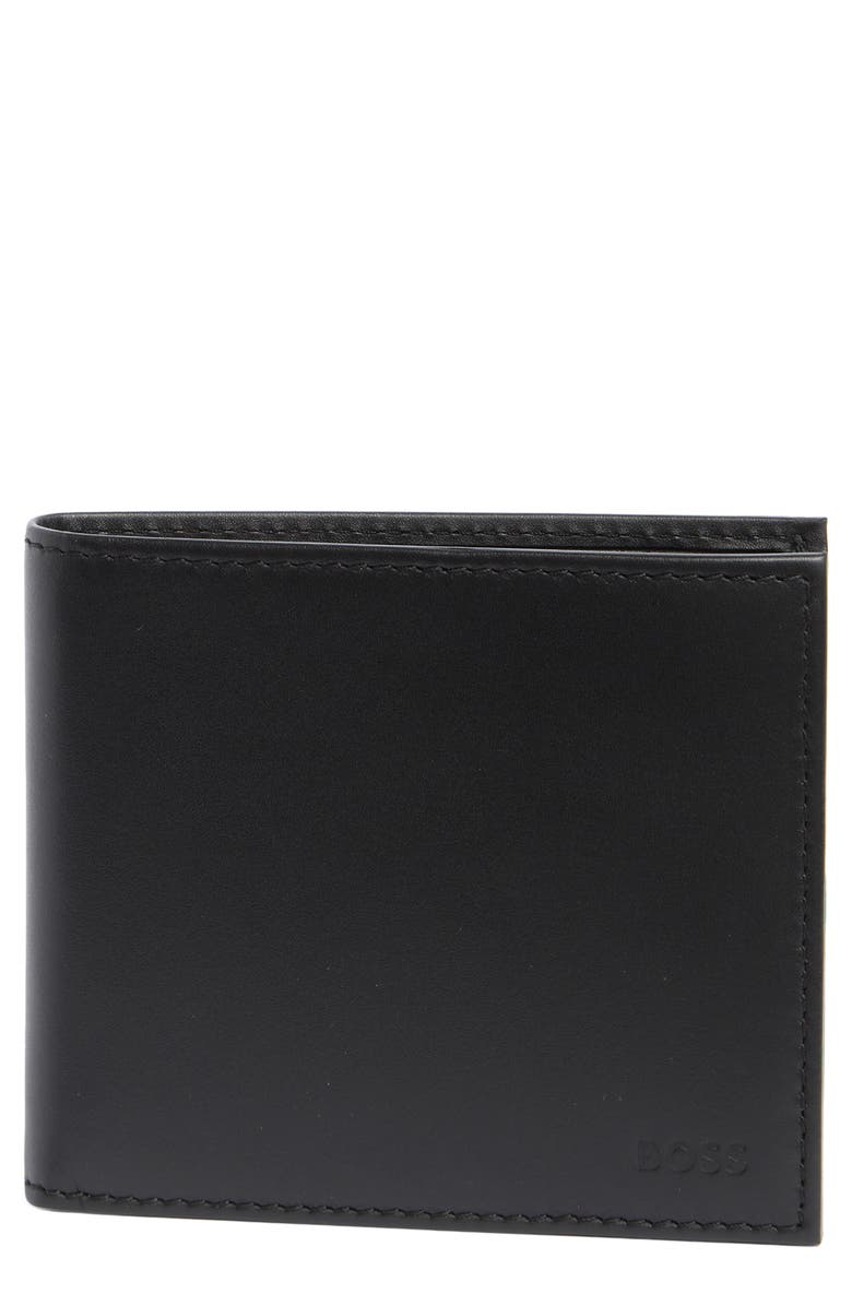 BOSS Randy Leather Bifold Wallet, Main, color, Black