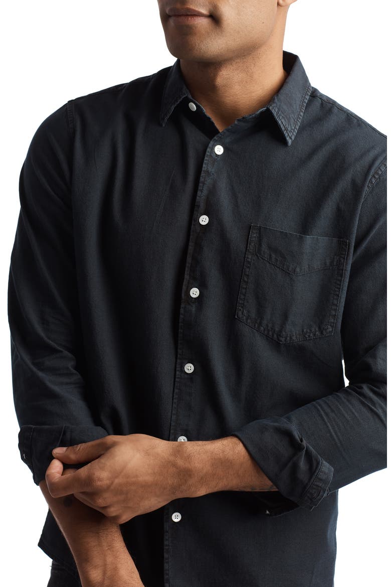 Pecos Cotton Chambray Button-Up Shirt, Alternate, color, BLACK