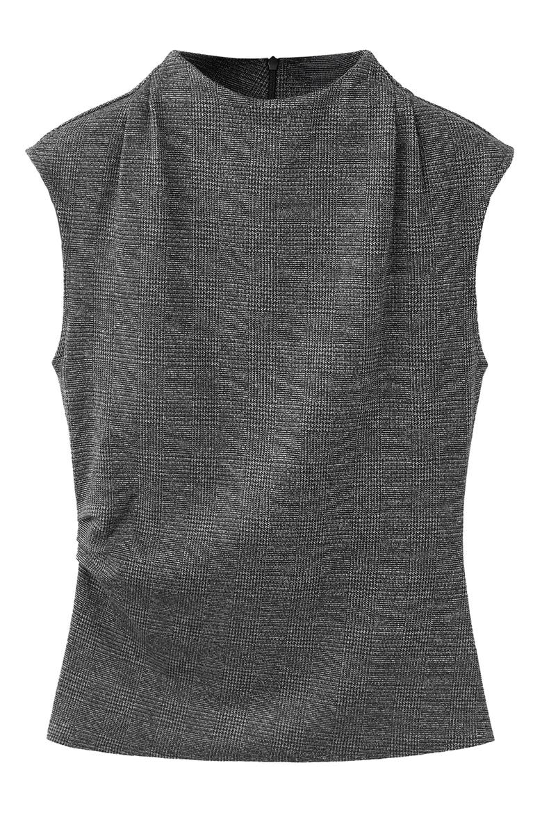 Draped Sleeveless Top, Alternate, color, BLACK