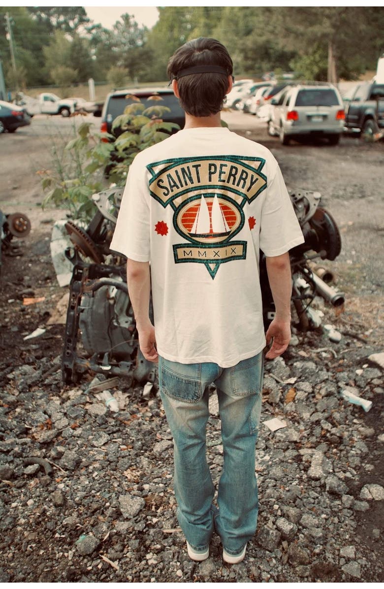 SAINT PERRY Mmxix Tee, Alternate, color, Vtg White
