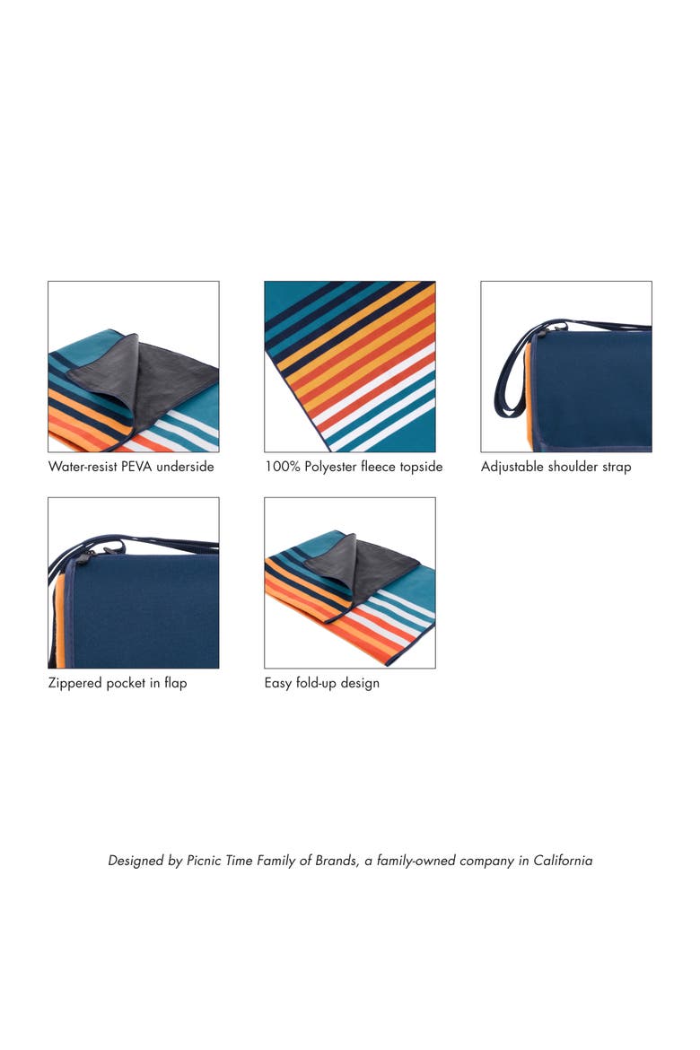 Blanket Tote XL Outdoor Picnic Blanket, Alternate, color, Marine Stripe