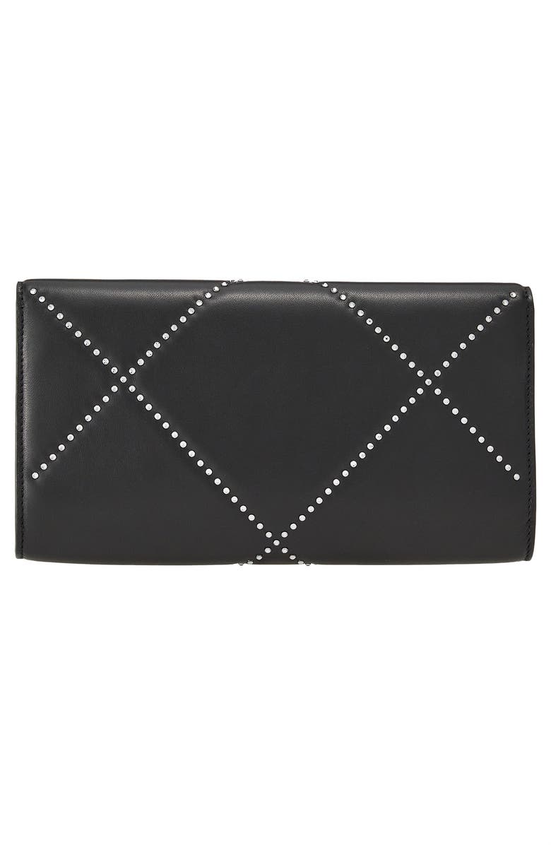 FERRAGAMO Crystal Embellished Leather Clutch, Alternate, color,
