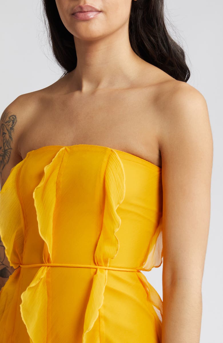 ASOS DESIGN Ruffle Strapless Maxi Dress, Alternate, color, 