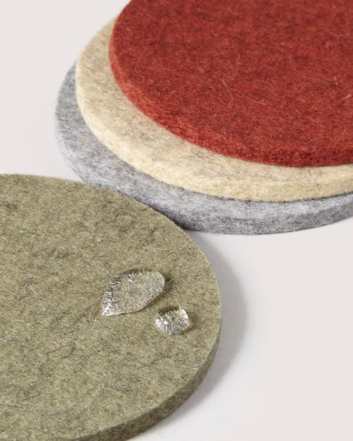 Graf & Lantz Graf Lantz Bierfilzl Merino Wool Round Coaster Solid 4 Pack In Ikebana