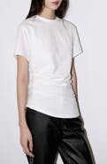 MANGO Gathered Cotton T-Shirt