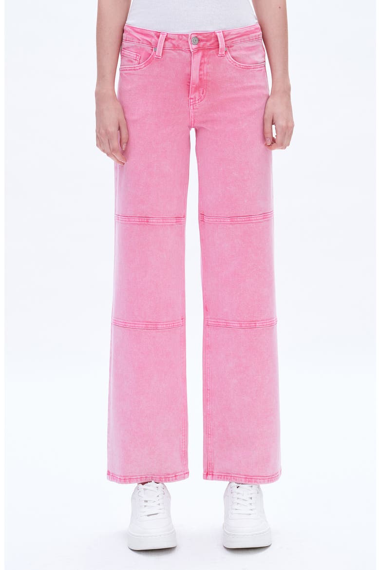 Mid Rise Wide Leg Jeans, Main, color, PINK