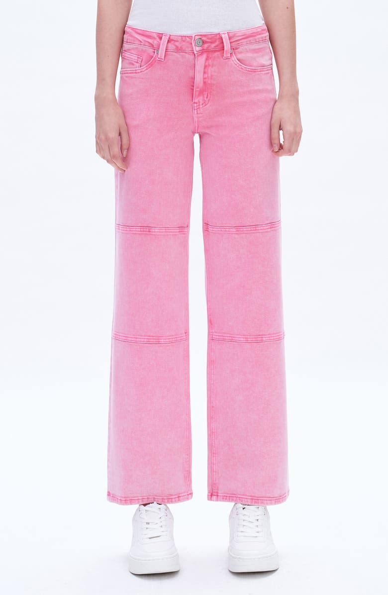 Bayeas Mid Rise Wide Leg Jeans, Main, color, Pink