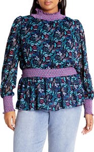 City Chic Annalise Floral Smocked Top