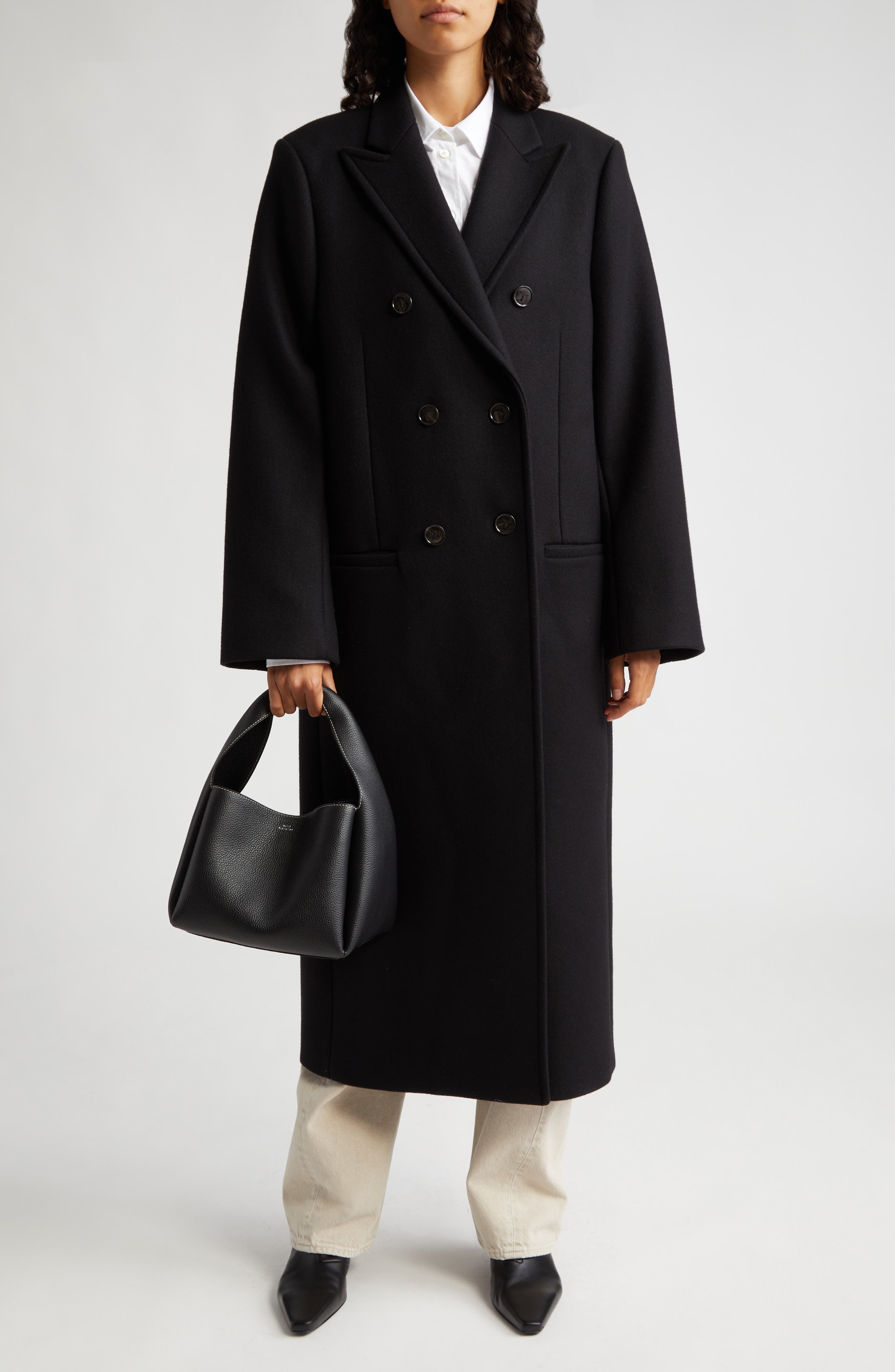 Double Breasted Melton Wool Overcoat - image 2