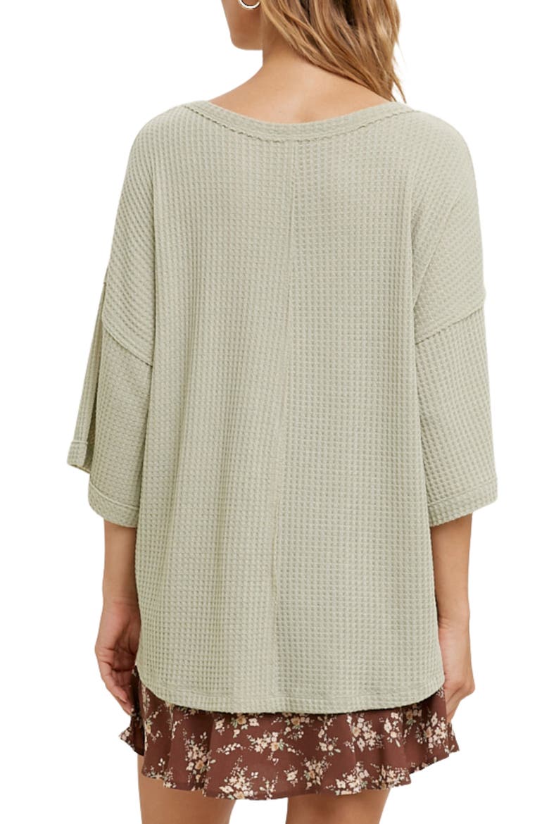 Cotton Blend Waffle Knit Top, Alternate, color, OLIVE