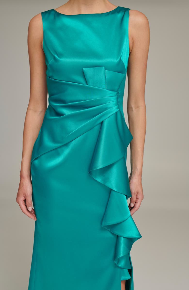 Eliza J Ruffle Satin Mermaid Gown, Alternate, color, 