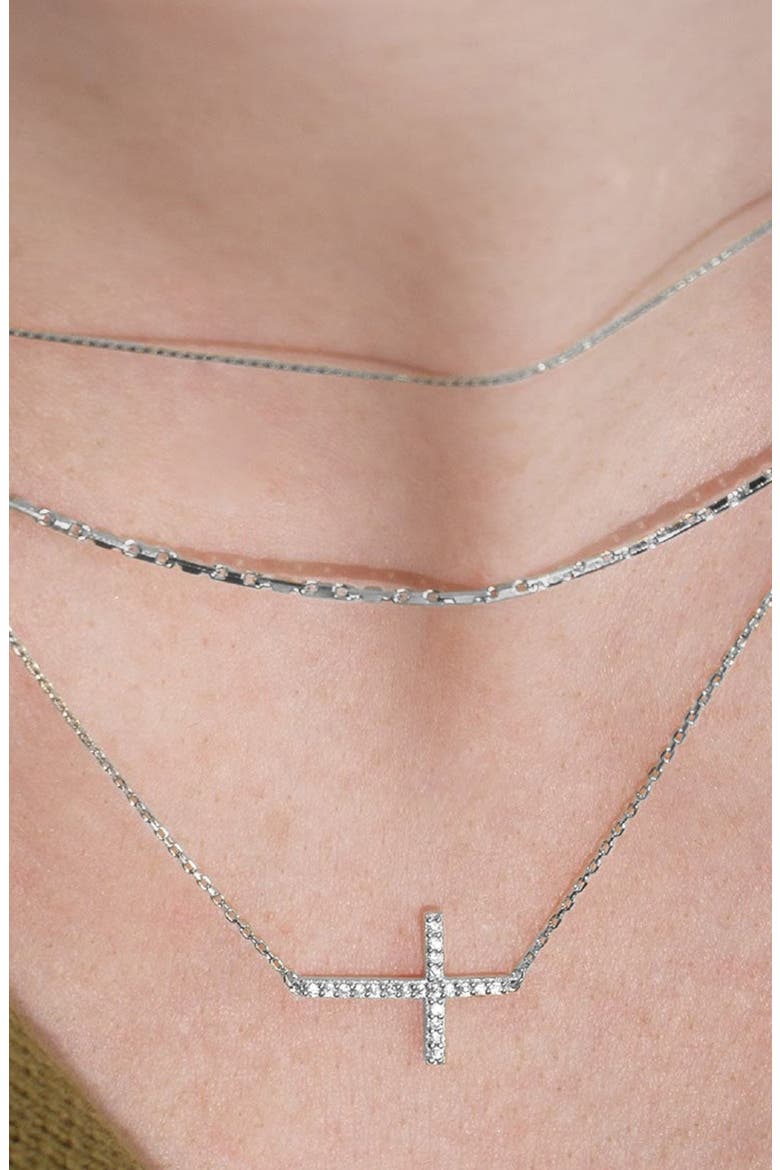 18K Gold Plated Sterling Silver Golden Girl Necklace Set Gift Idea, Alternate, color, Silver