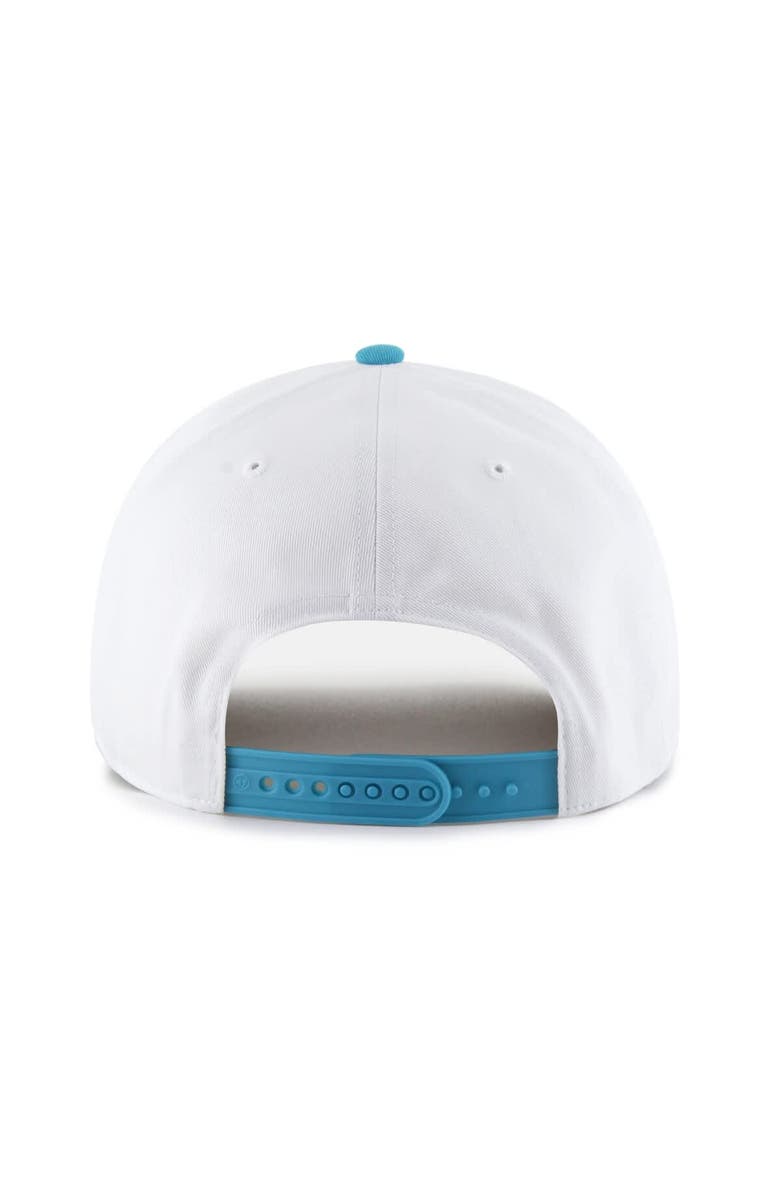 '47 Men's '47 White/Aqua NFL Multi-Team Throwback Dueling Logos Adjustable Hitch Hat, Alternate, color, White