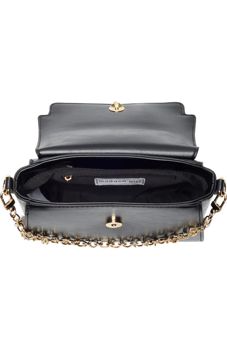 Madden Girl Faux Leather Top Handle Bag, Alternate, color, Black