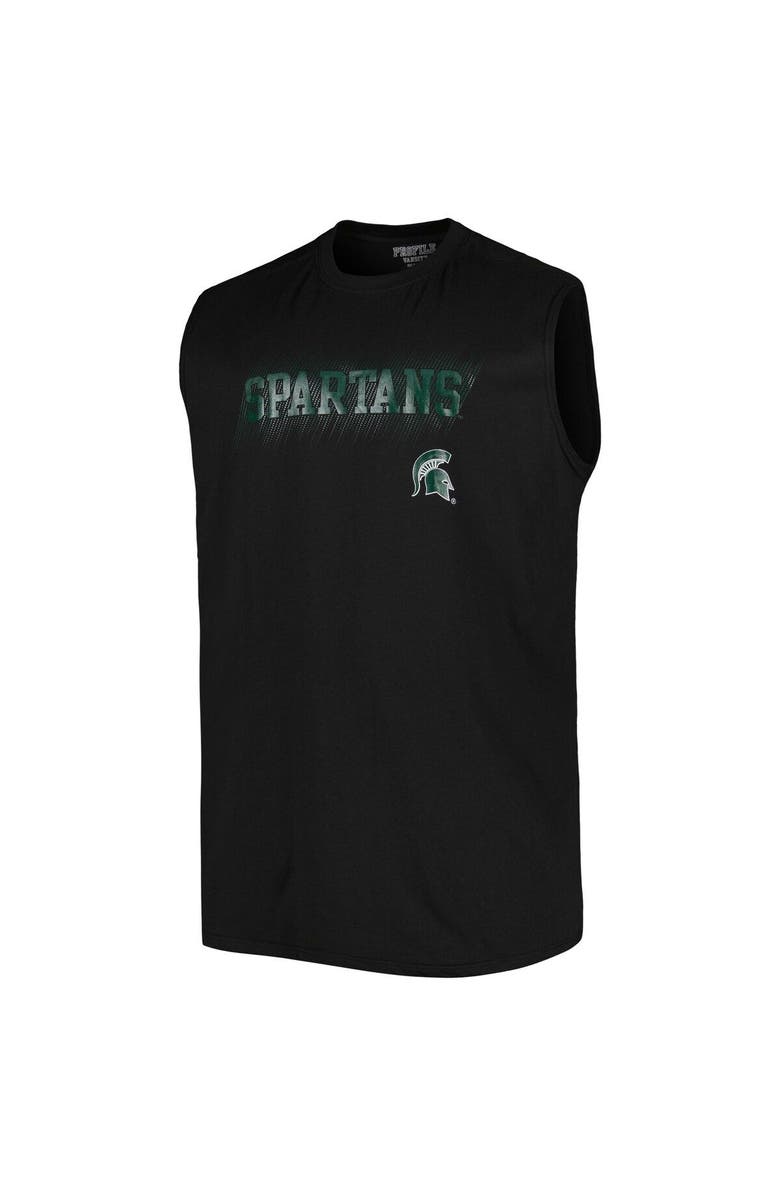 PROFILE Men's Black Michigan State Spartans Big & Tall Tank Top, Alternate, color,