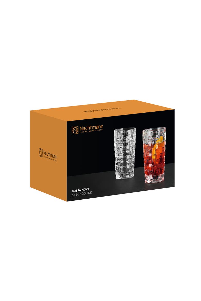 Bossa Nova Set of 6 Longdrink Glasses, 13oz, Alternate, color, Clear