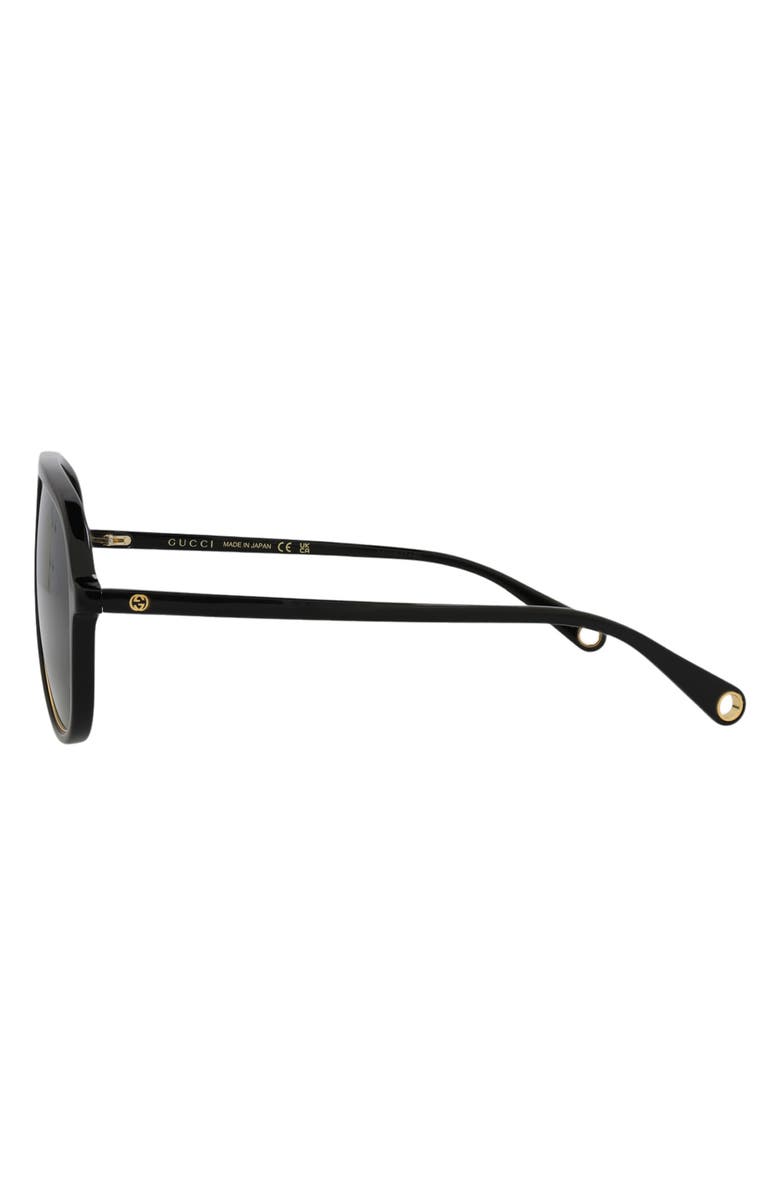 Gucci 57mm Aviator Sunglasses, Alternate, color, Black Green
