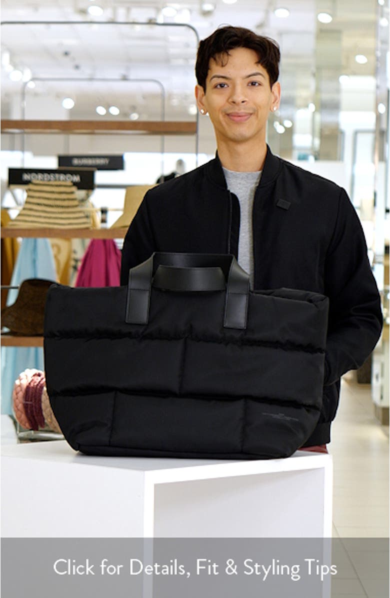 Plaque Nylon Quilted Tote, sales video thumbnail