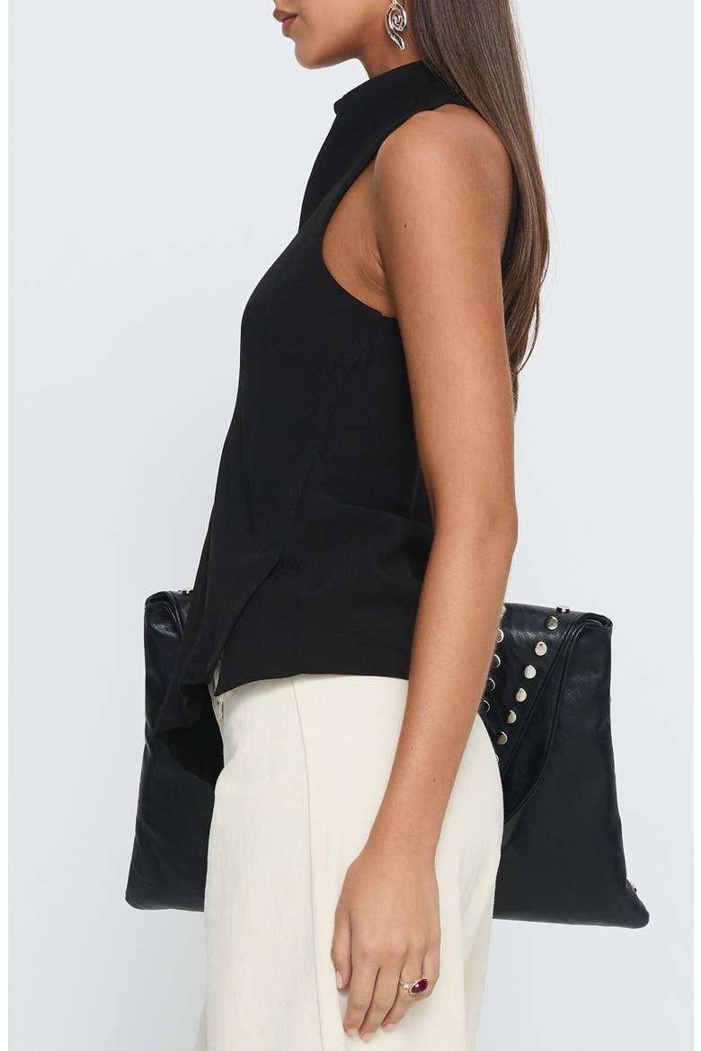 Days Get Dark Asymmetric Top, Alternate, color, BLACK