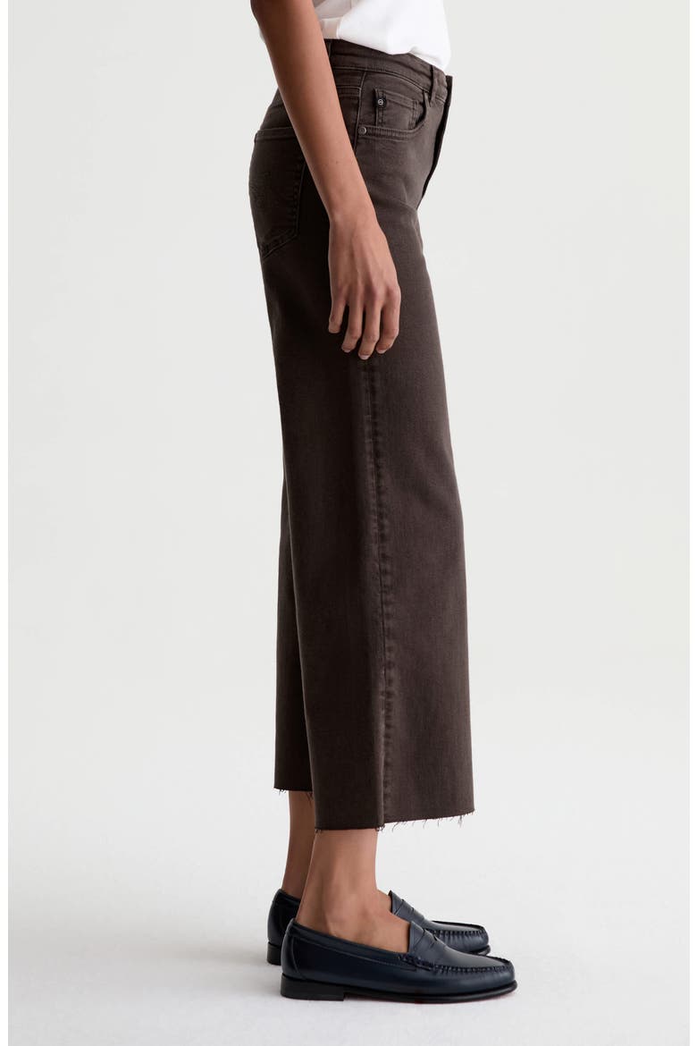 Saige Raw Hem Ankle Wide Leg Jeans, Alternate, color, SULFUR BURNT UMBER
