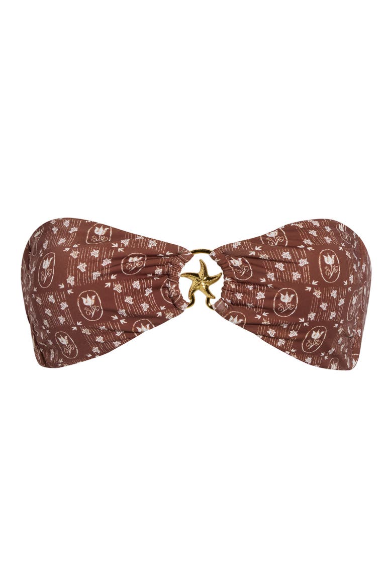 Lotus Bandeau Bikini Top, Main, color, CHOCOLATE BLOOM