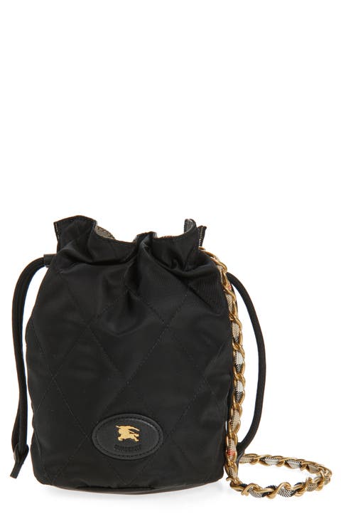 Horseshoe Quilted Nylon Bucket Bag