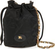 Burberry Horseshoe Quilted Nylon Bucket Bag