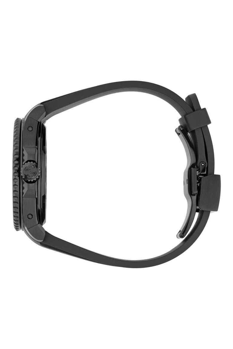 Dive Automatic Rubber Strap Watch, 40mm, Alternate, color, BLACK