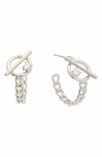 Toggle Chain Hoop Earrings