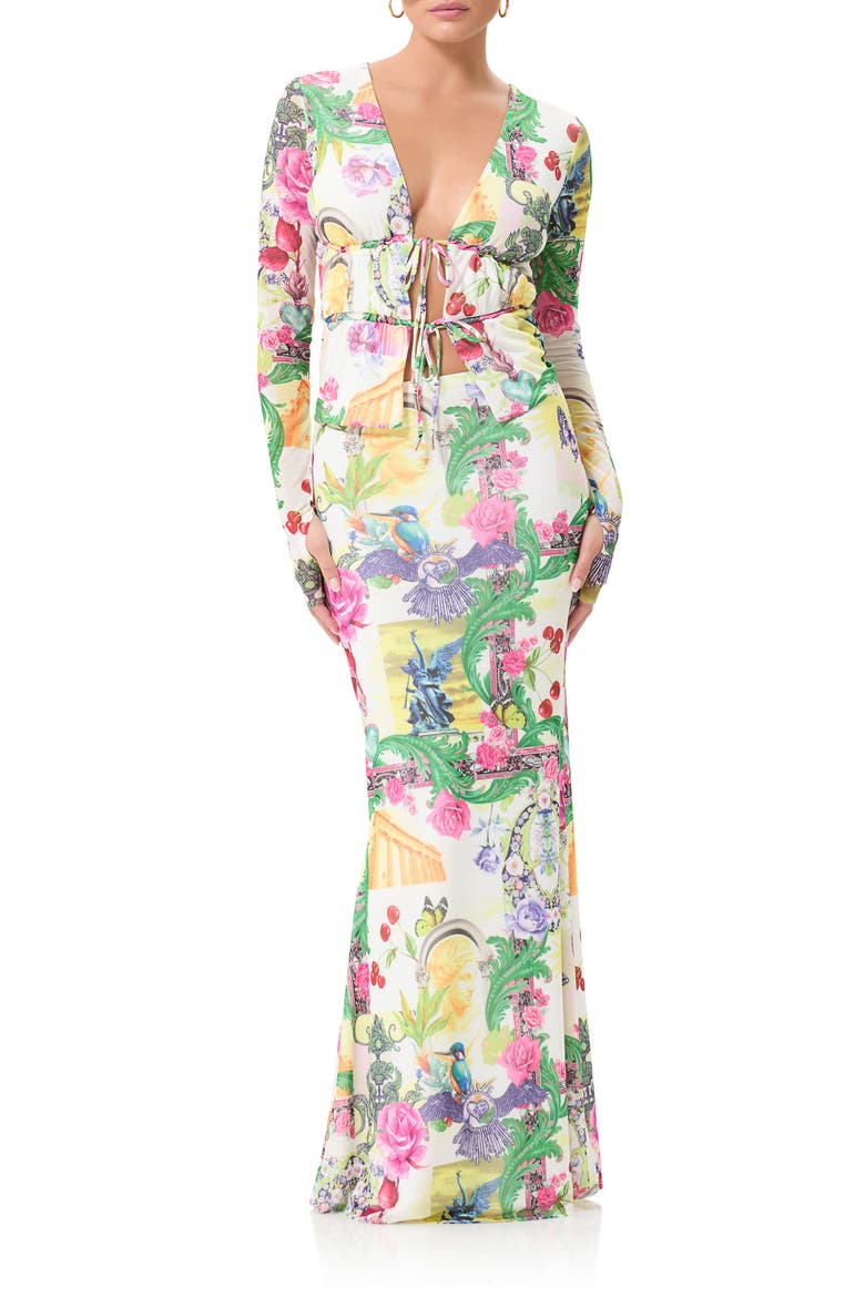 Tegan Print Maxi Skirt, Alternate, color, ROMAN MIX