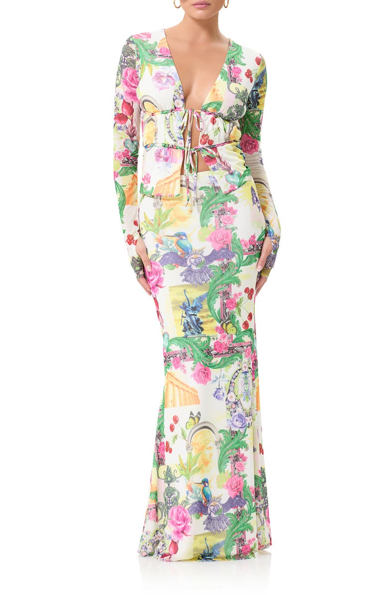 AFRM Tegan Print Maxi Skirt, Alternate, color,