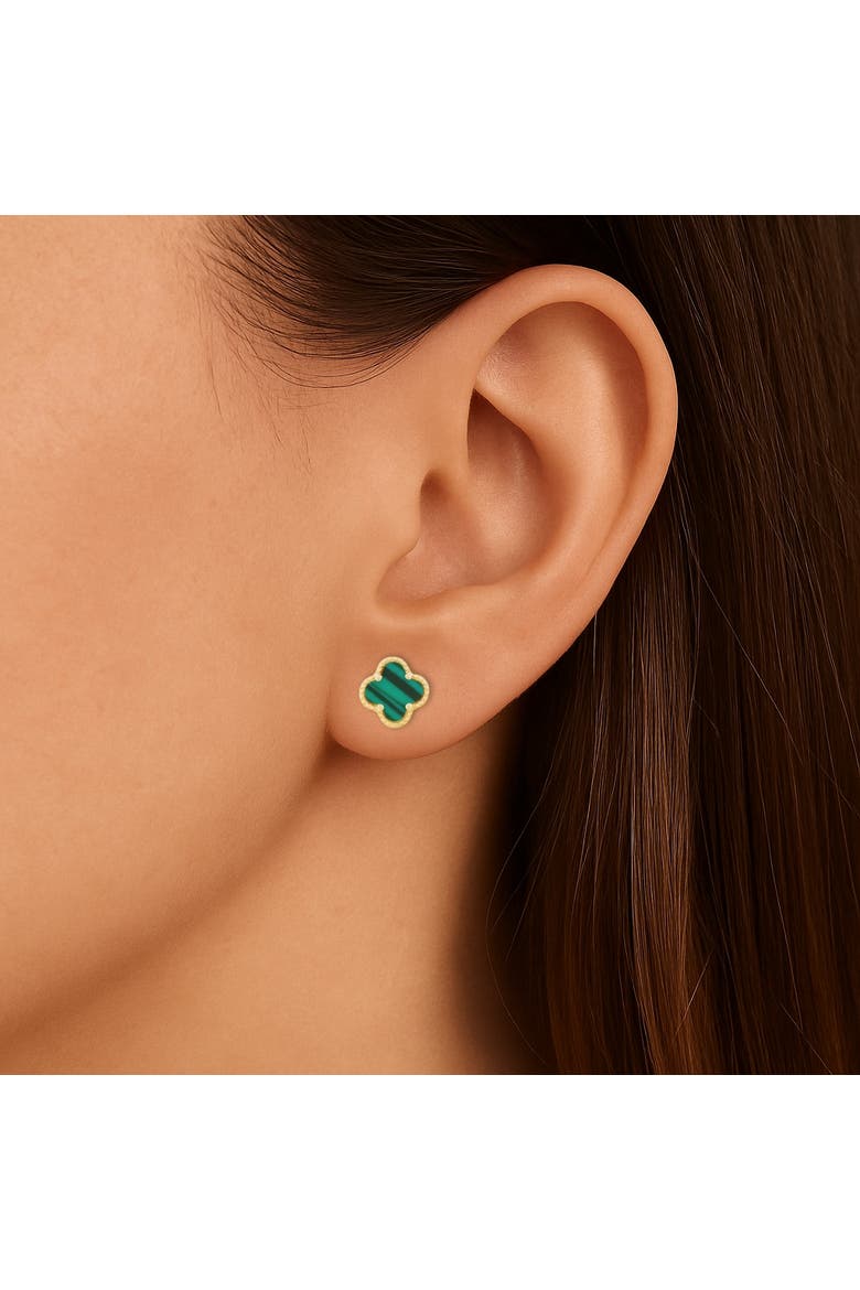 Green Clover Bracelet And Earrings Set, Alternate, color, Green