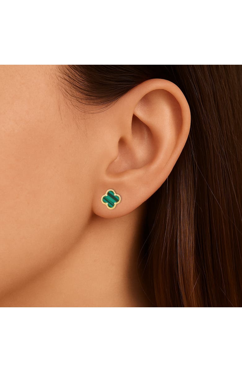 Donatello Gian Green Clover Bracelet And Earrings Set, Alternate, color, 