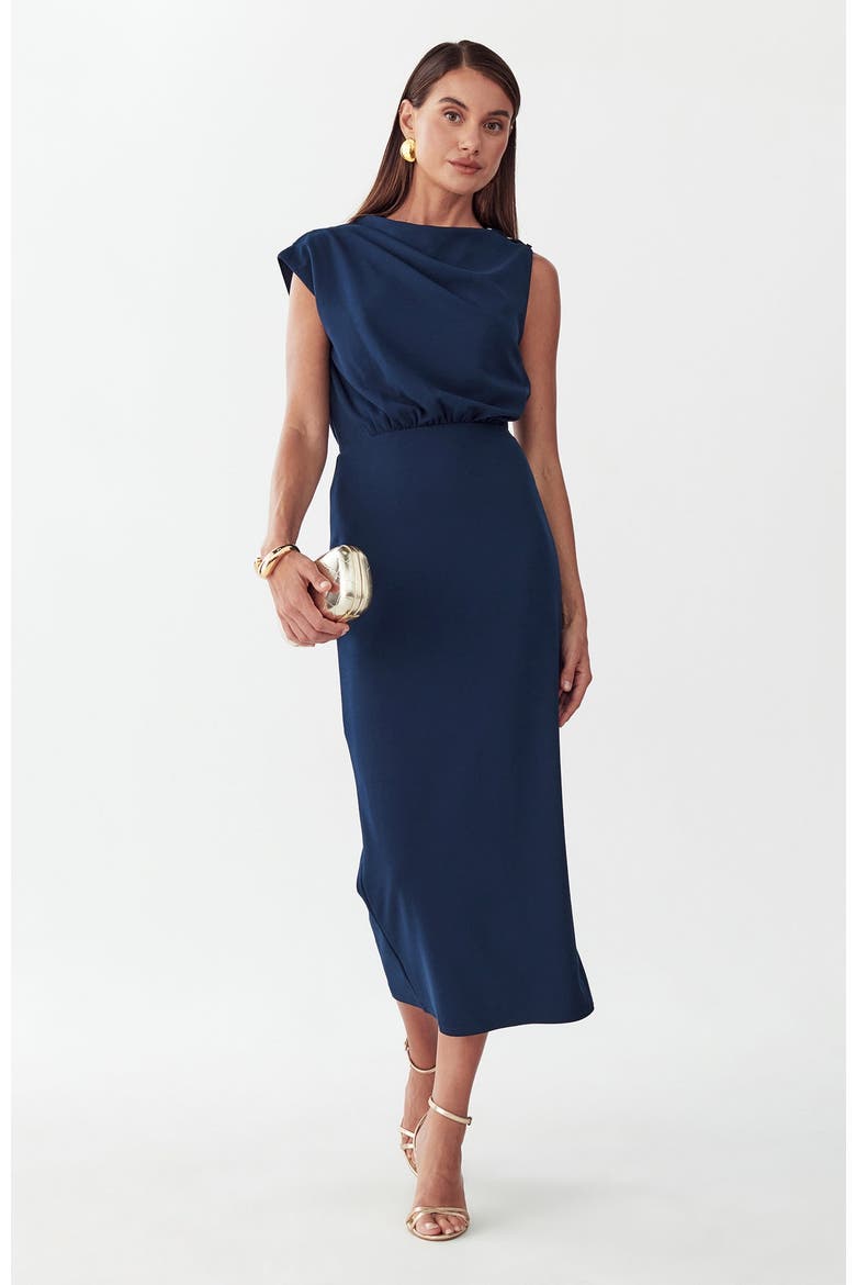 Lily Midi Dress, Alternate, color, Navy Blue