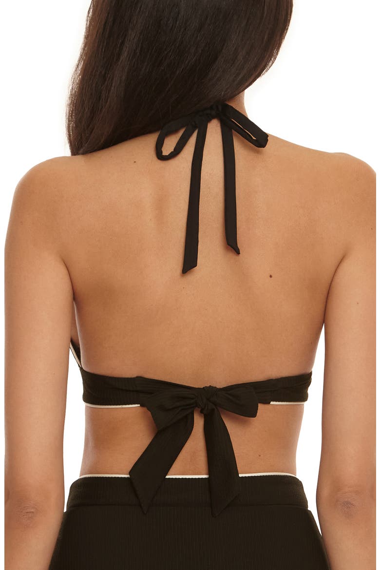 Corinth Triangle Bikini Top, Alternate, color, BLACK/ VANILLA