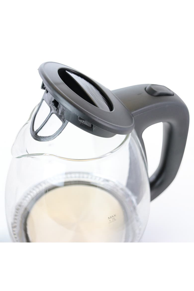 1.7L Cordless Electric Glass Tea Kettle, Alternate, color, Black