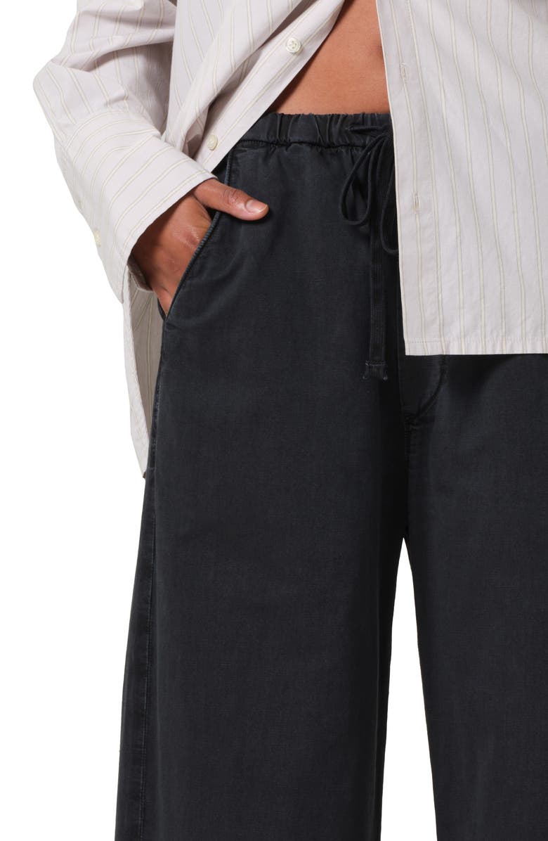 Citizens of Humanity Aurora Pull-On Cotton & Hemp Pants, Alternate, color, Washed Black