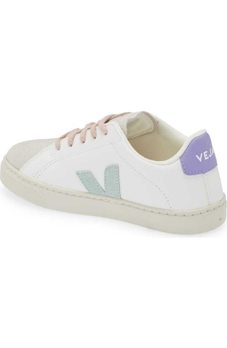 Veja Kids' Small Esplar Leather Sneaker, Alternate, color, Extra White Matcha Lavander