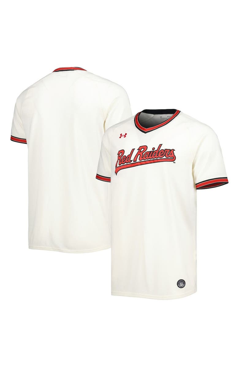 Under Armour Men's Under Armour Cream Texas Tech Red Raiders Replica Baseball Jersey, Main, color, 