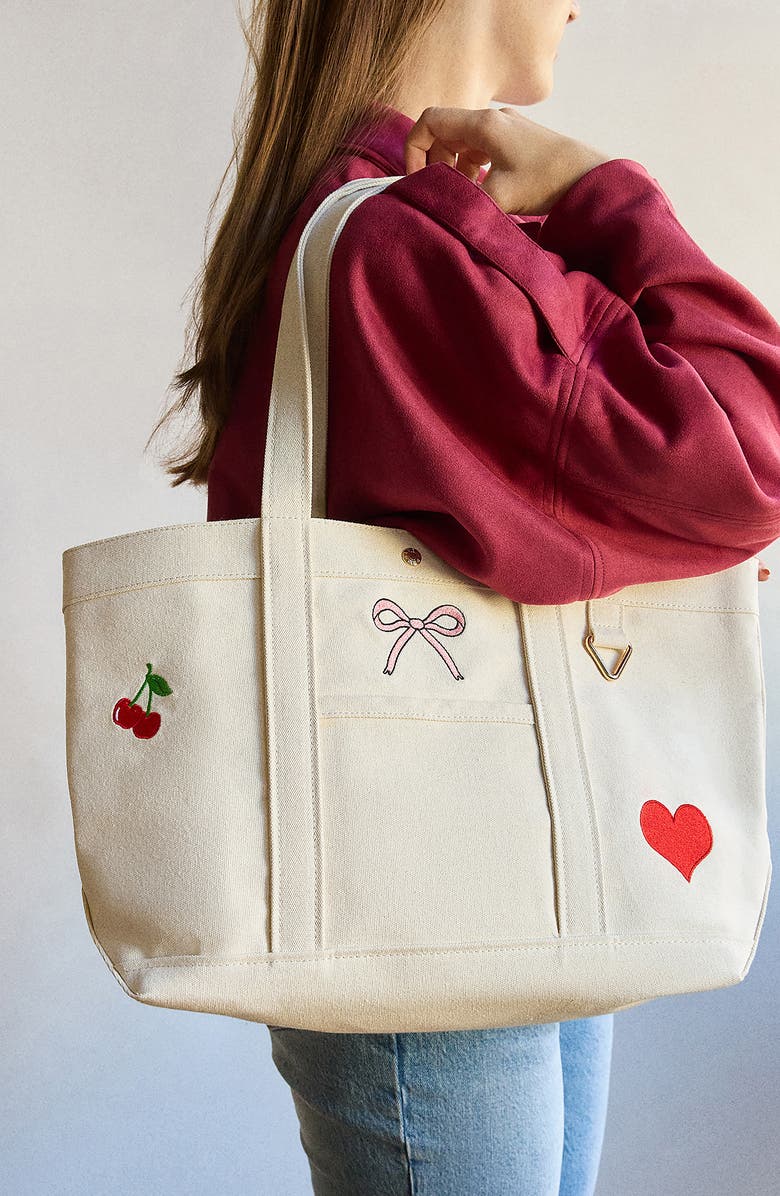 BaubleBar Motif Tote Bag, Alternate, color, Neutral